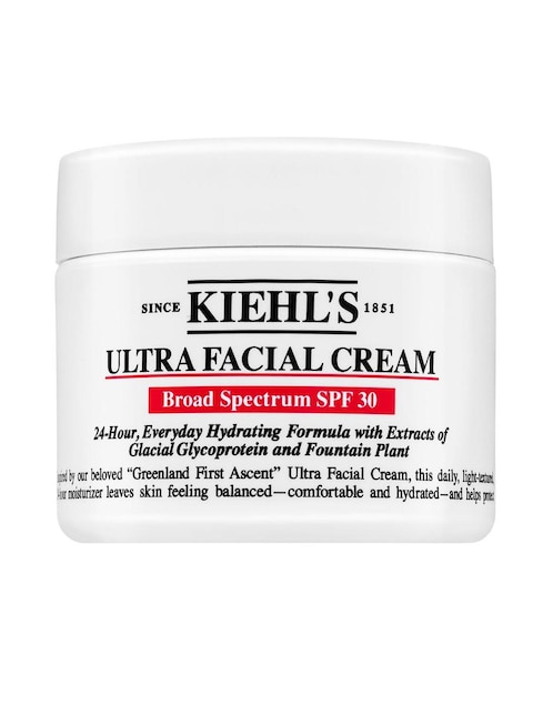 Crema facial recomendada para hidratar de día Ultra Facial Cream SPF 30 Kiehl's todo tipo de piel