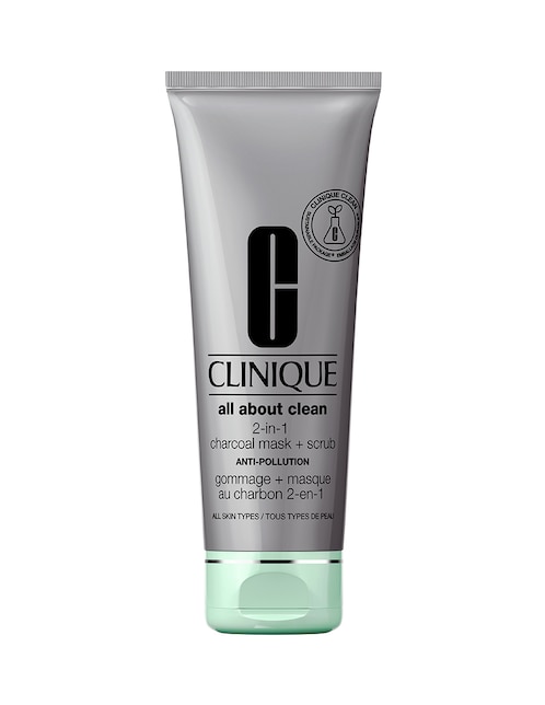 CLINIQUE Exfoliante + Mascarilla All About Clean Charcoal Scrub + Mask Anti-Pollution para limpiar Clinique