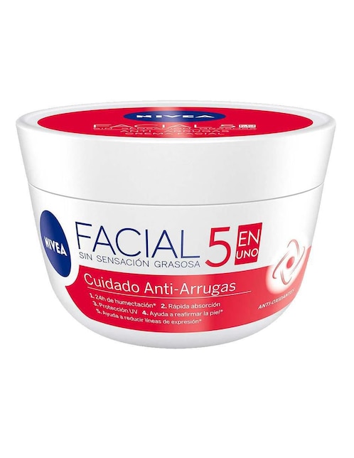 Crema facial para prevenir signos de la edad día y noche Nivea 5 en Uno todo tipo de piel