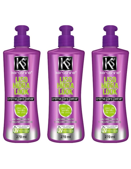Crema para peinar cabello lacio Kerashine antifrizz