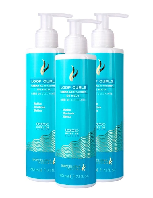 Crema para peinar para cabello rizado loop curls Barcelona Pharma para antifrizz