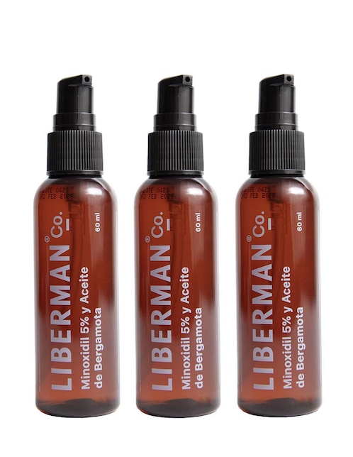 Set tratamiento para barba y cabello Minoxidil 5% y Aceite de Bergamota Liberman