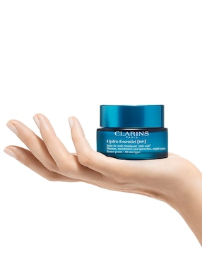 Crema para rostro y cuerpo recomendada para hidratar de noche Clarins Hydra Essentiel para todo tipo piel