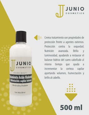 Acondicionador para cabello Tratamiento de ácido hialurónico Junio Cosmetics 500 ml
