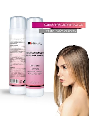 Sérum de protección térmica para cabello Colágeno y Keratina Dermafol todo tipo piel