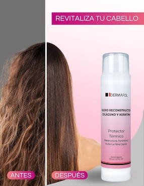 Sérum de protección térmica para cabello Colágeno y Keratina Dermafol todo tipo piel