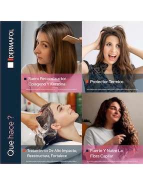 Sérum de protección térmica para cabello Colágeno y Keratina Dermafol todo tipo piel