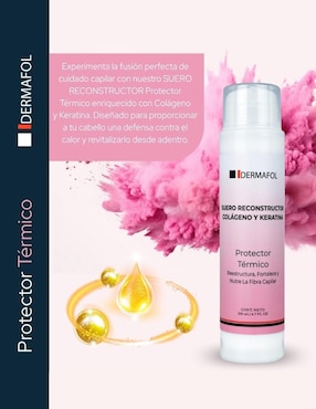 Sérum de protección térmica para cabello Colágeno y Keratina Dermafol todo tipo piel