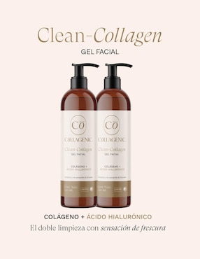 Set Dermolimpiador facial en gel ácido hialurónico + colágeno 500 ml c/u Collagenic Premium para desintoxicar