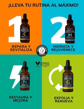 Sérum facial vitamina C + Suero ácido hialurónico + niacinamida + glicólico Skin Care Quotidien para todo tipo de piel