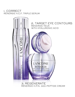 Crema facial recomendada para prevenir signos de la edad día y noche Lancôme Rénergie para todo tipo piel