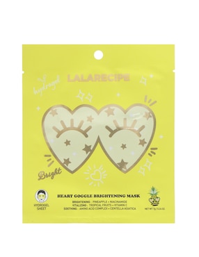 Mascarilla Facial Heart Goggle Para Iluminar Lala Recipe Pineapple 10 Pzas