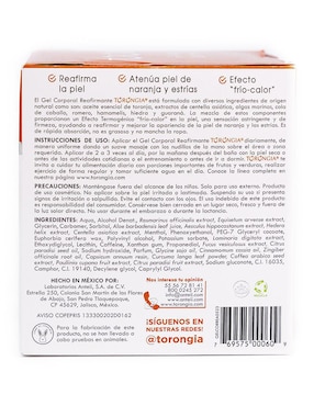 Gel corporal reafirmante Torongia