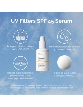 Protector solar UV Filters SPF 45 Serum The Ordinary 60 ml