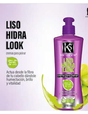 Crema para peinar cabello lacio Kerashine antifrizz