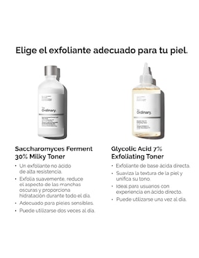 Tónico facial Saccharomyces ferment 30% milky toner The Ordinary