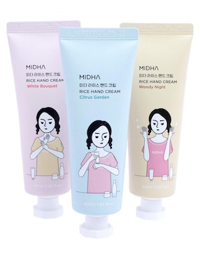 Set de crema para manos recomendada para humectar día y noche Midha para todo tipo piel