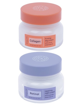 Set de crema facial recomendada para prevenir signos de la edad día y noche Spa Life Set cremas faciales de colágeno y retinol para todo tipo piel