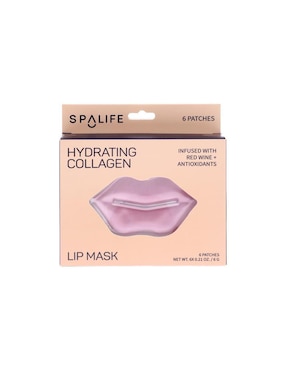 Mascarilla para labios hidratante con colágeno y vino tinto para revitalizar Spa Life 6 piezas