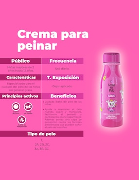 Crema para peinar para todo tipo de cabello Leche Pal Pelo kids niña 250ml para hidratar