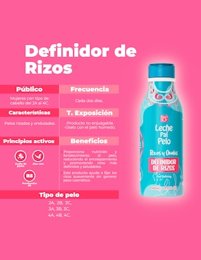 Crema para peinar para cabello rizado Leche Pal Pelo rizos y ondas definidor de rizos 440ml para hidratar