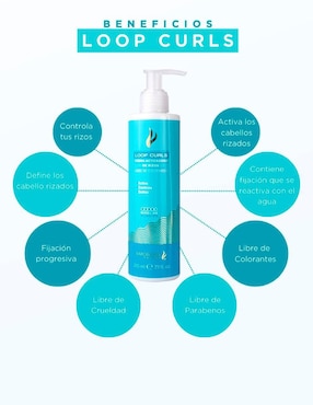 Crema para peinar para cabello rizado loop curls Barcelona Pharma para antifrizz