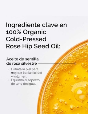 Sérum hidratante facial 100% organic cold-pressed rose hip seed oil(aceite de semilla de rosa mosqueta 100% orgánico de prensado en frío) The Ordinary todo tipo de piel