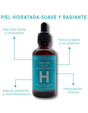 Kit de sérum facial Facial Vitamina C + Acido Hialuronico Brooklean todo tipo piel