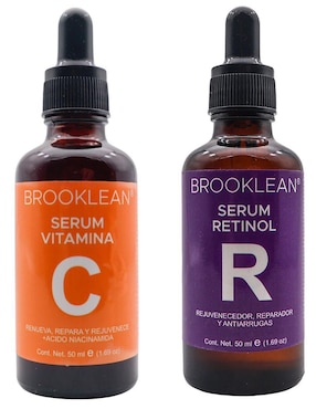 Kit de sérum facial vitamina c + retinol Brooklean todo tipo de piel