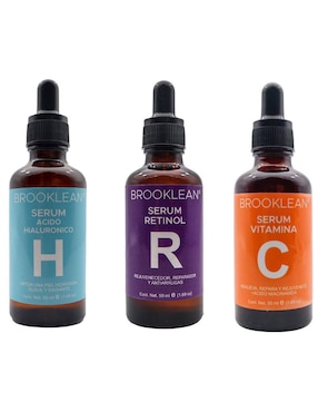 Kit de sérum facial Ácido Hialurónico + Retinol + Vitamina C Brooklean todo tipo piel