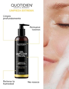 Kit tratamiento facial tónico facial + sérum vitamina C + sérum niacinamida + sérum de ácido hialurónico + gel limpiador antioxidante Quotidien