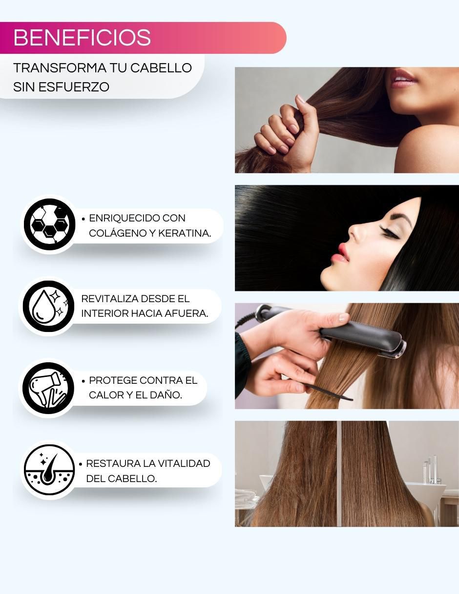 Sérum de protección térmica para cabello Colágeno y Keratina todo tipo piel 5