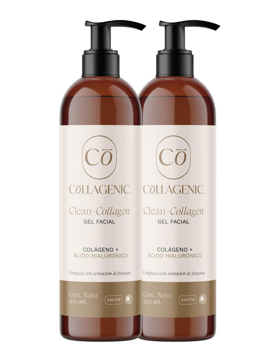 Set Dermolimpiador facial en gel ácido hialurónico + colágeno 500 ml c/u Premium para desintoxicar Set Dermolimpiador facial en gel ácido hialurónico + colágeno 500 ml c/u Premium para desintoxicar