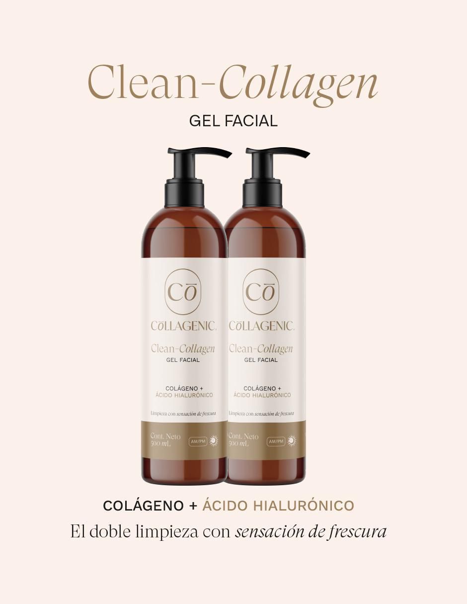 Set Dermolimpiador facial en gel ácido hialurónico + colágeno 500 ml c/u Premium para desintoxicar 3