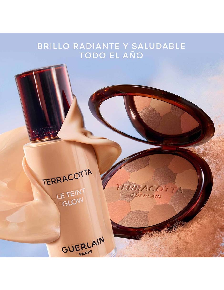 Paleta de blush e iluminador en polvo compacto Terracotta 4