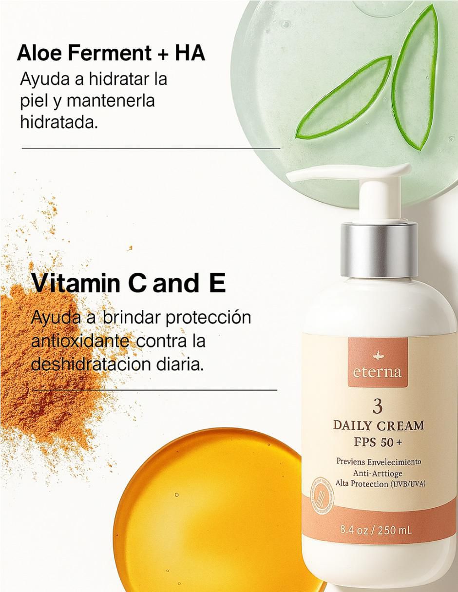 Crema para rostro y cuerpo recomendada para prevenir signos de la edad de día y noche Daily cream para todo tipo piel 4