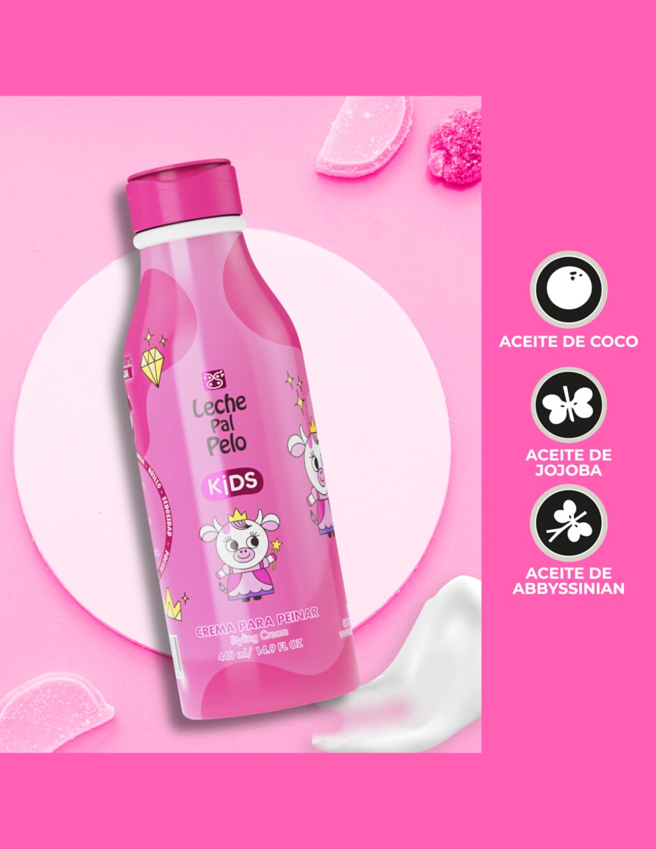 Crema para peinar para todo tipo de cabello kids niña 250ml para hidratar 4