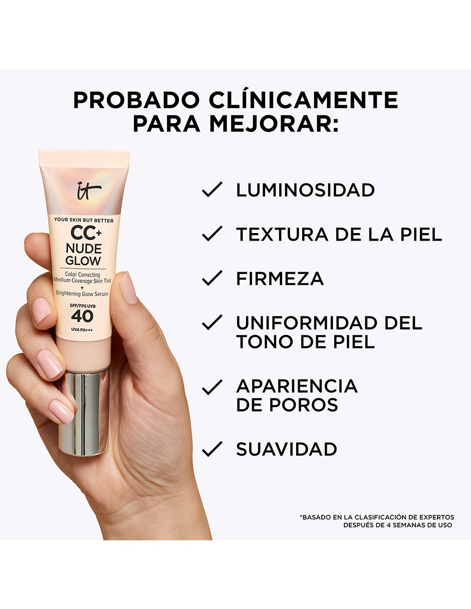 Base de maquillaje líquida YSBB CC+ Nude With SPF 50+ luminoso 4