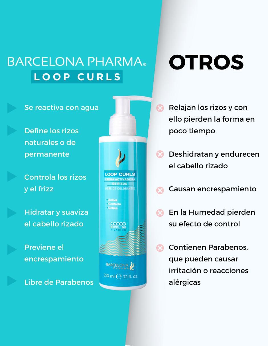 Crema para peinar para cabello rizado loop curls  para antifrizz 8
