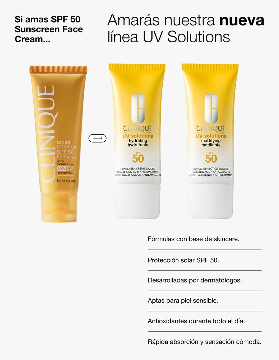 Protector solar FPS 50 UV Solutions Mattifying Clinique 30 ml 10
