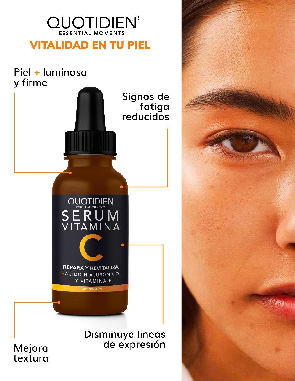 Kit tratamiento facial Tónico + Serum Vitamina C + Suero de Ácido Hialurónico + Gel Hidratante + Gel Limpiador antioxidante 4